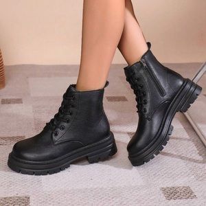 Black Lace Up Combat Boots